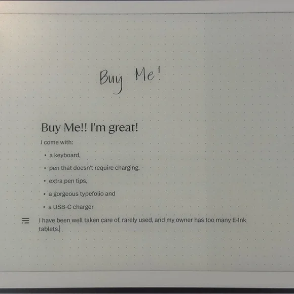 Remarkable 2 E-Ink Tablet with Leather Typefolio and Stylus - Picture 2 of 5